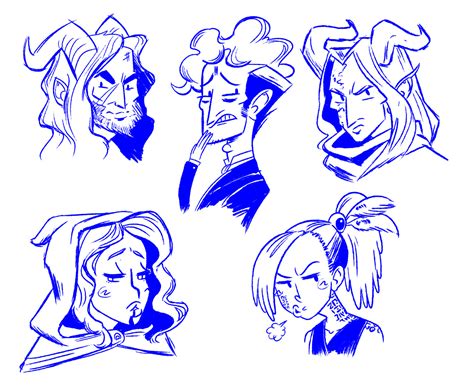 Caffeine Art Attack (Some D&D character sketches :) Trying to learn...)