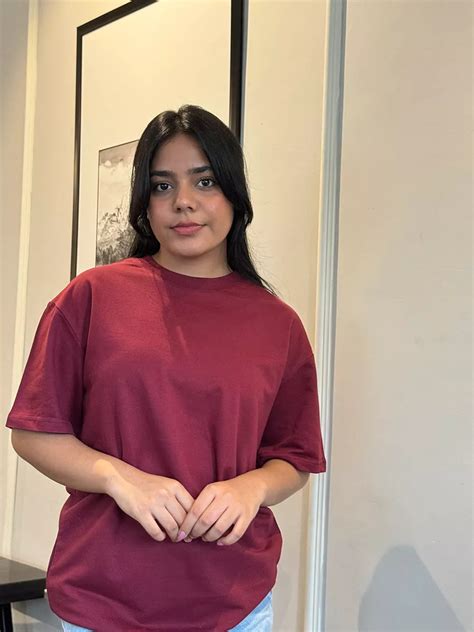 Buy Burgundy | Plain Oversized T-Shirt – NOOBDE