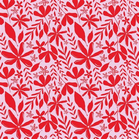 Pattern print red pink floral | Premium Vector