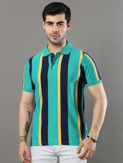 Shop Multicolor Polo Neck T-Shirt for Men Online- Cool Colors