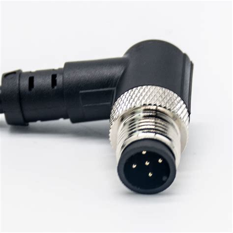 Elecbee 5 Pin M12 Connector A Code Male Angle Molded Cable 5M Single ...