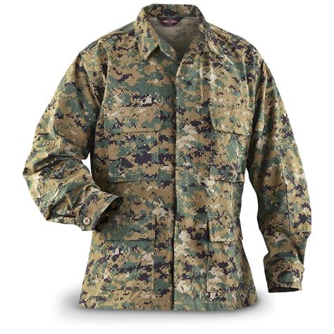 HQ ISSUE Military-style BDU Shirt, Digital Woodland Camo - 648180 ...
