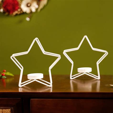 Star Candle Holder Set of 2 Off White Online - Premium Candle Holder ...