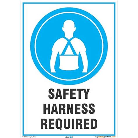 Buysafetyposters.com -Safety Harness Required Signs - PPE Safety Signs ...