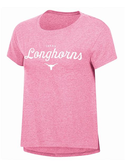 NCAA TEXAS LONGHORNS Womens Pink Color Cotton SS TEE 1 Color Print Open ...
