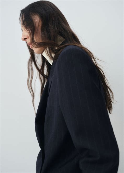 Blazer traje raya diplomática doble botonadura | MANGO México