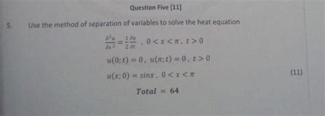 Image result for Using Separation Method for Heat Equation