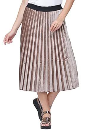 Buy Fashion & Fusion Blush Pleatted velvet skirt(GFIFF0049-XS_Blush_X ...