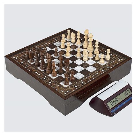 Buy Mother of Pearl Wooden Unscratchable Chess Set with Wooden Chess ...