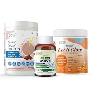 FYTIKA Daily Protein powder Chocolate flavour-400G + Fytika Flexi Move ...