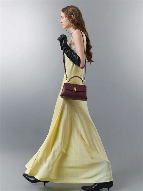 Wineberry Red Adalyn Metallic-Buckle Chain-Strap Top Handle Bag ...