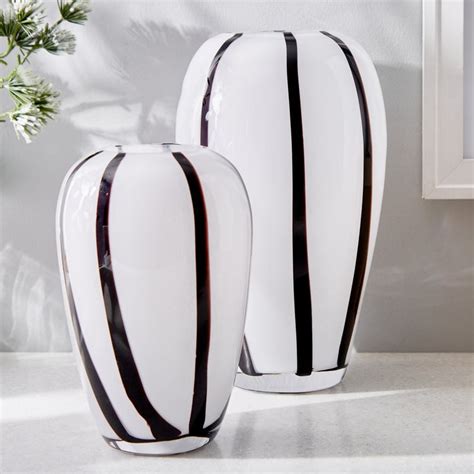 Buy Blanco Glass Striped Vase from Home Centre at just INR 1999.0
