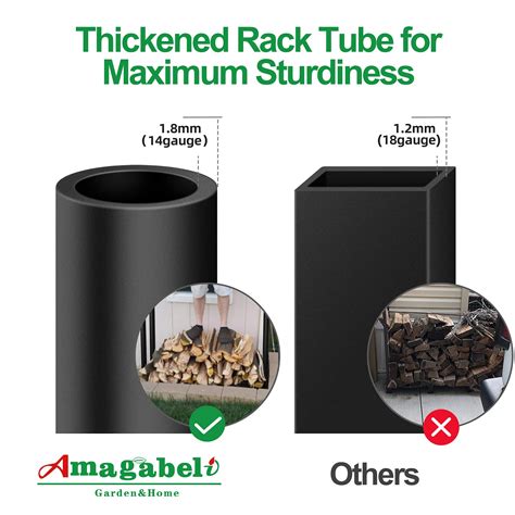 Buy Amagabeli 4ft Firewood Rack Outdoor Indoor Heavy Duty Wood Rack for ...