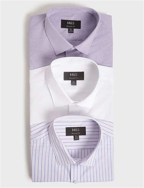 Buy 3pk Spread Collar Full Sleeves Shirt at Marks & Spencer