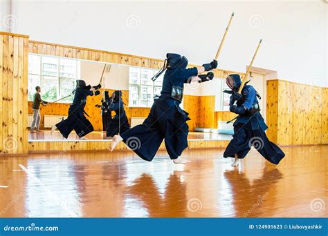 Japanese Martial Art of Sword Fighting. Sport. Editorial Stock Photo ...