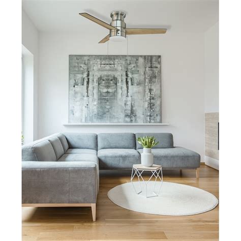 Harbor Breeze Hawkesbury 42-in Brushed Nickel with Black/Light Maple ...