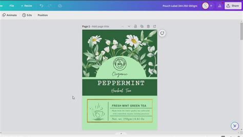 Product Label Template Editable Pouch Label Template | Tea Label | Soa ...