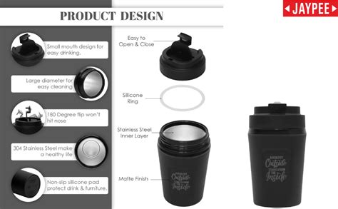 JAYPEE Snap Sip Steel Insulated Coffee Mug Hot & Cold Stainless Steel ...