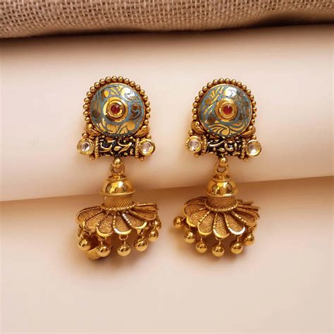 Buy Folklore Gold Jhumka 22 KT yellow gold (14.5 gm). | Online By ...