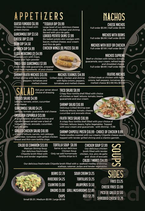 Menu for Don Julio Mexican Restaurant in Wake Forest, NC | Sirved