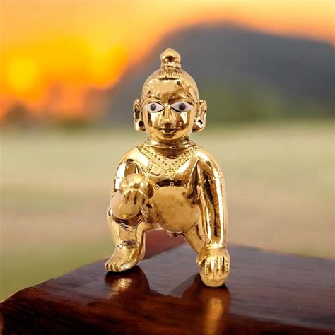 Brass Laddu Gopal Idol – Divine Bal Gopal for Pooja – Timeshopee