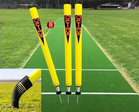 Buy Optimus® Cricket Plastic Target Stump Wicket 3 Pcs-Flexible Steel ...