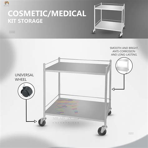 Stainless Steel Medical Instrument Trolley with Wheels – MEDIN