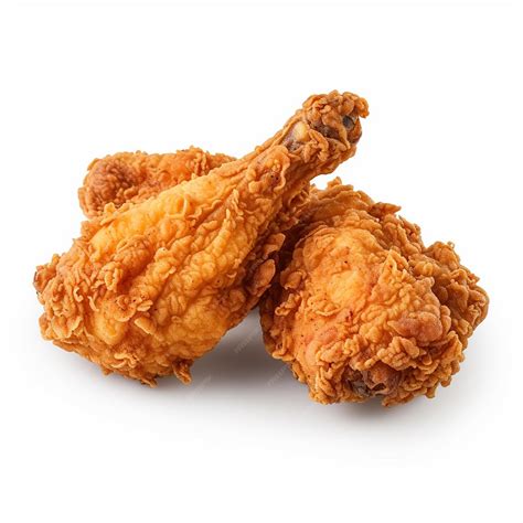 Premium AI Image | Two fried chicken legs are on a white background.