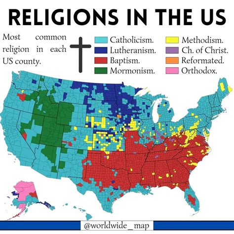 Religions in the US. by worldwide_map - Maps on the Web