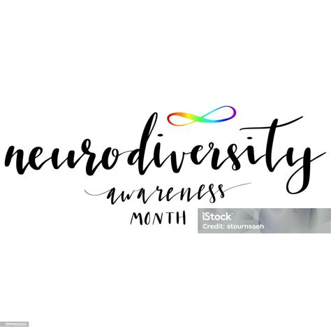 Neurodiversity Awareness Month Hand Lettering Vector Illustration Stock ...