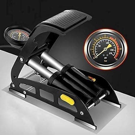 Lirzeg Double Cylinder Portable Foot Pump Air Tyre Inflator with ...