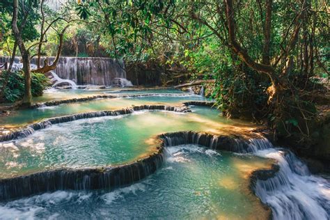 Kuang Si Falls closeup ⋆ We Dream of Travel Blog