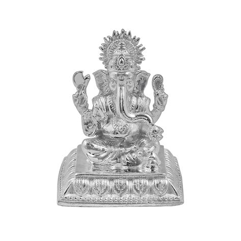 Buy MAA SILVER Pure Silver Ganesha Ganpati ji BIS Hallmarked Solid Idol ...