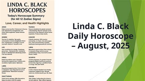 Linda C Black Horoscopes August 2025 (LC BLACK) | PPTX