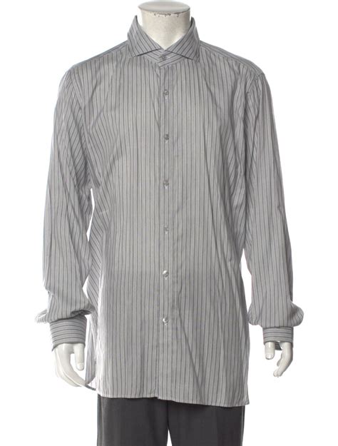 Tom Ford Striped Long Sleeve Dress Shirt - Grey Dress Shirts, Clothing ...