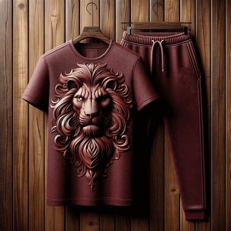 Regal Roar Maroon Lion Design Tracksuit – Acquires