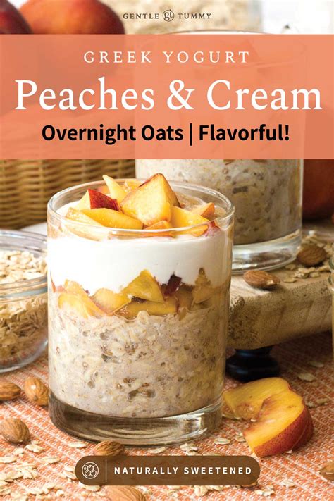 HEAVENLY Peaches & Cream Healthy Overnight Oats w/ Yogurt