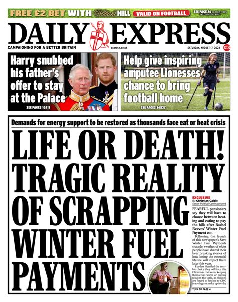 Image result for Daily Express Front Page