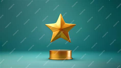 Premium Photo | Shining Gold Star Trophy for Customer Satisfaction and Quality Ranking Winners ...