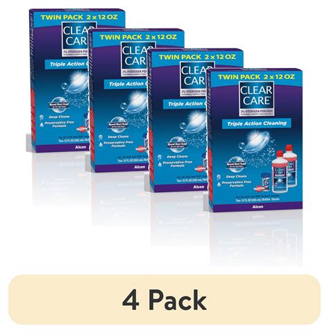 (4 pack) Clear Care Hydrogen Peroxide Contact Lens Cleaning and ...