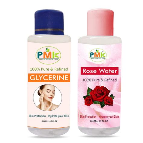 PMK Glycerin Rose Water Combo for Softens & Moisturizer Skin Cleanser ...