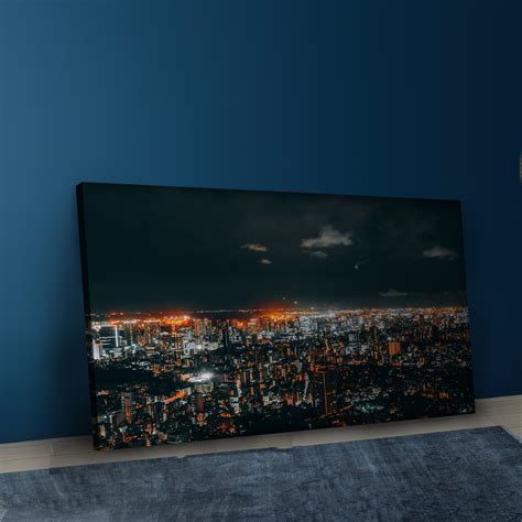City Skylines Night View - City Skylines & City Scapes Canvas Wall Art ...