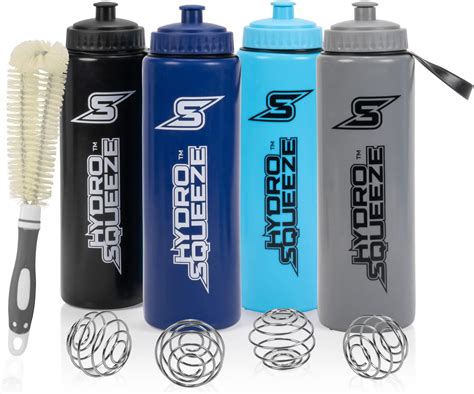 Amazon.com: 32oz Quick Squeeze BPA-Free Sports Water Bottles - 4 Pack ...
