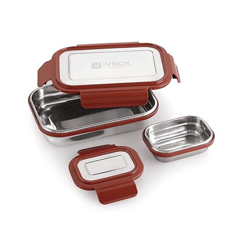 Buy ivbox® Slim-Executive Lunch Box Stainless Steel Airtight Leak-Proof ...