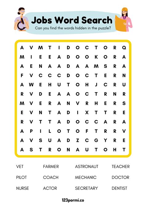 Jobs word search – 123 por mi