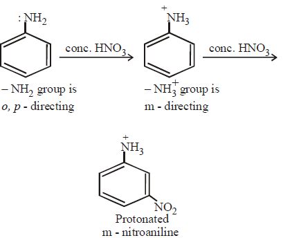 Aniline when treated with conc. HNO3 gives - Tardigrade