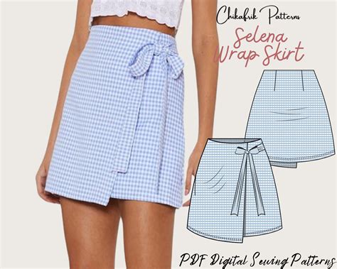 Womens Wrap Skirt Sewing Pattern | Selena Mini Skirt (PDF Pattern)