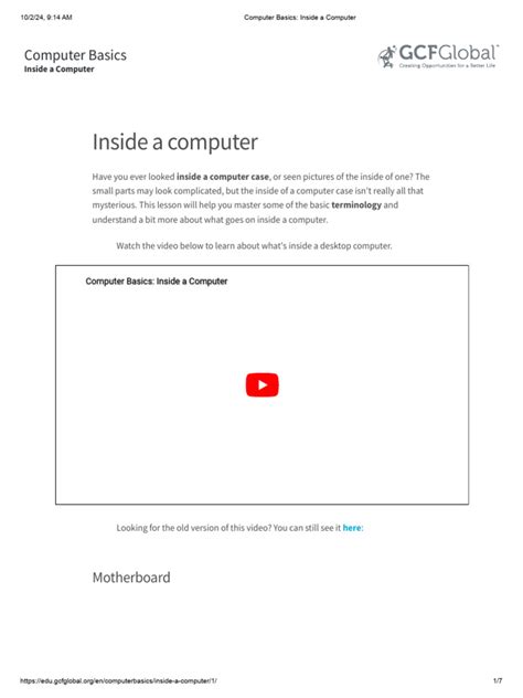 Computer Basics Inside Computer 的图像结果