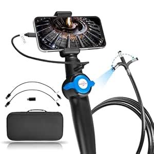 VERYMODEL Two-Way 180° Articulating Borescope Camera with LED Lights ...