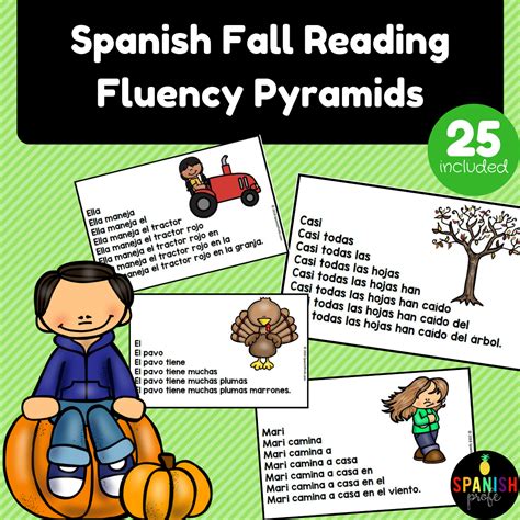 Fall Spanish Reading Fluency Pyramids (Otono fluidez de lectura ...